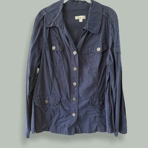 Dress Barn Jacket, Navy, 2X, Snap front